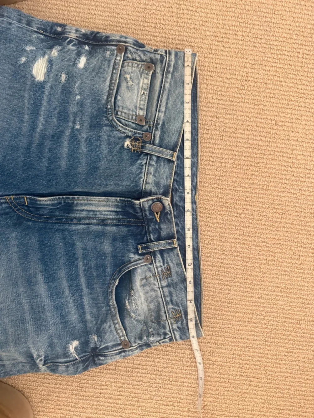 R13 Light Blue Distressed Boyfriend Jeans - Picture 9 of 13
